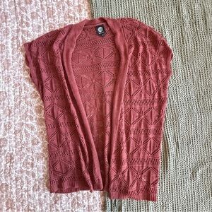 Bobeau Mauve Open-Front Knit Cardigan Size S